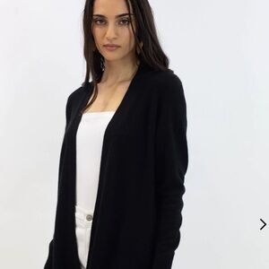 Talbots pure merino wool black cardigan long sleeves size m